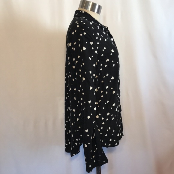 Love Tree Los Angeles large long sleeve button down shirt with hearts - Picture 3 of 8